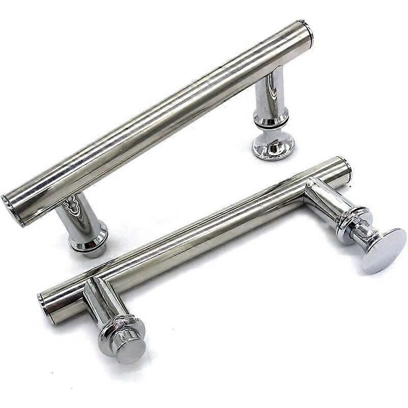 Set of 2 145mm (14.5cm) Chrome Shower Door Handle, Hole to Hole
