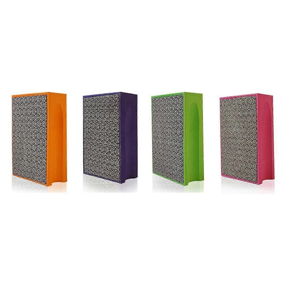 4Pcs Diamond Hand Polishing Pads Tile Glass Abrasive Grinding Block Pad Stone Marble Ceramic Abrasive Sanding Disc