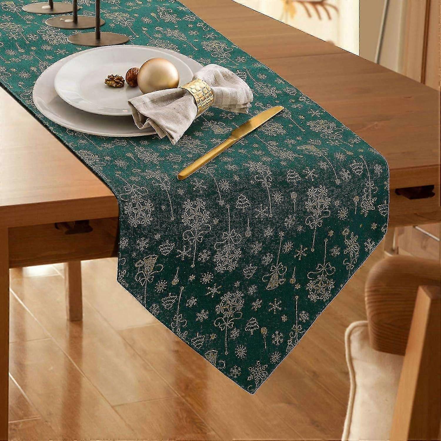 Christmas Table Runner Embroidered Table Runner Decor Snowflake Christmas Table Cloth Classic Table