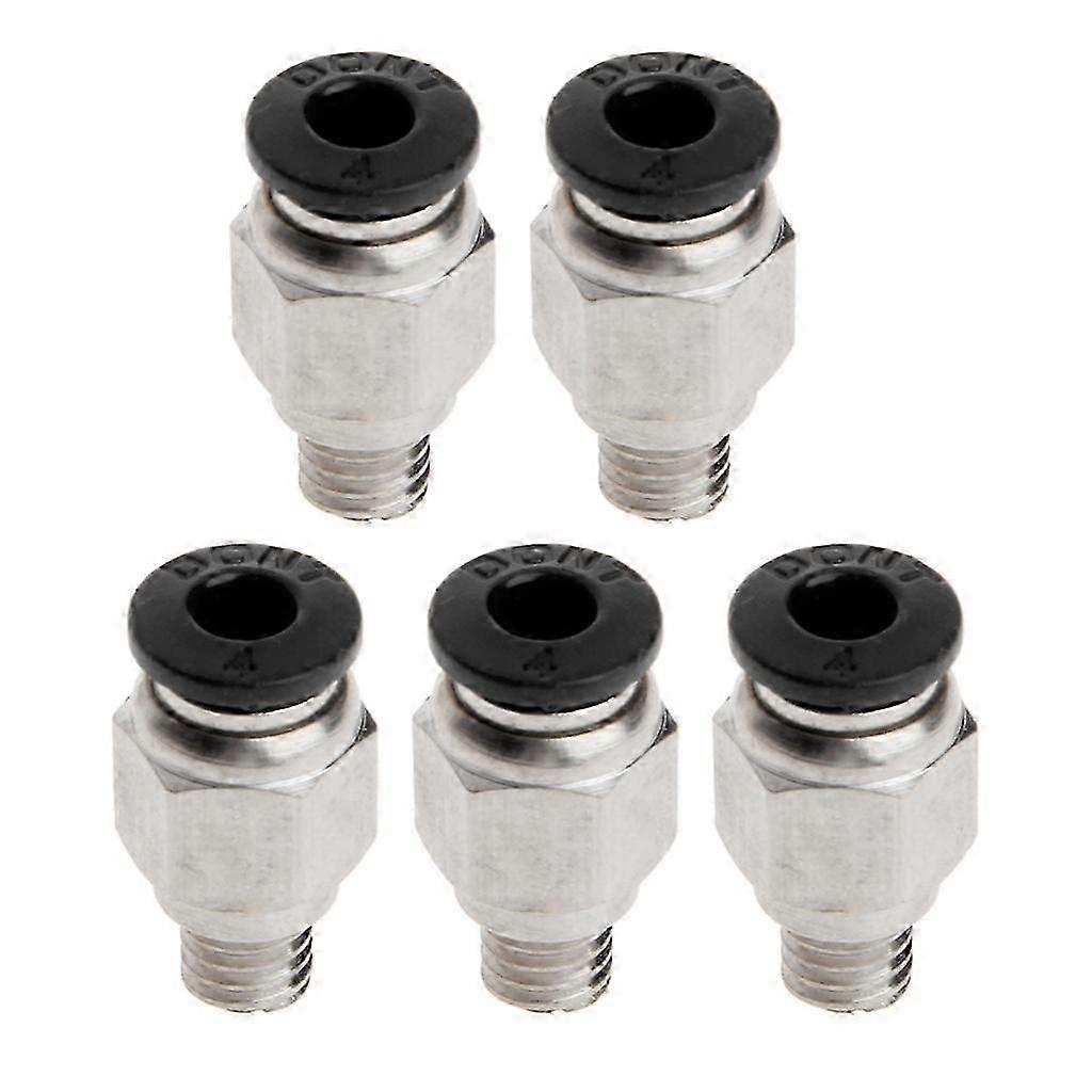 5 Pcs PC4-M6 Male Straight Pneumatic Fitting Quick Push to Connect Fitting