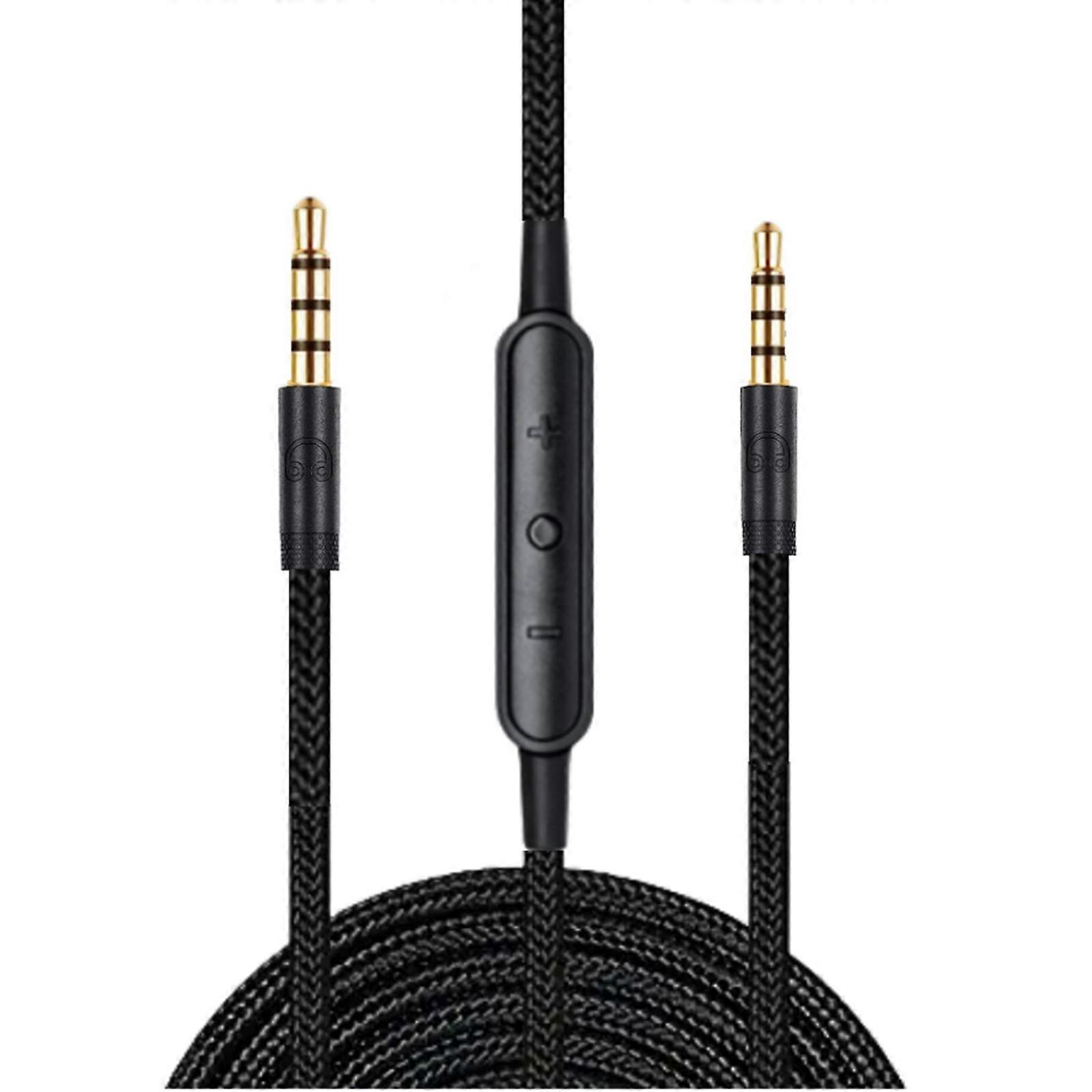 Quality Audios Cable with Microphones for G433 G233 GPRO X Headsets 3.5mm Wire Braide Design with Inline Controls 2 meters