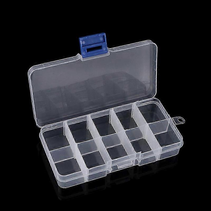Clear Compartments Plastic False Nail Tips Storage Box