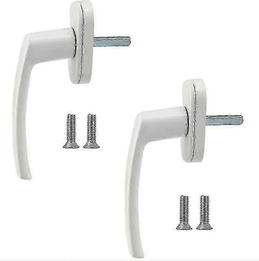 Set Of 2 White Aluminum Window And Door Handles, Compatible With Standard Windows And Balcony Doors