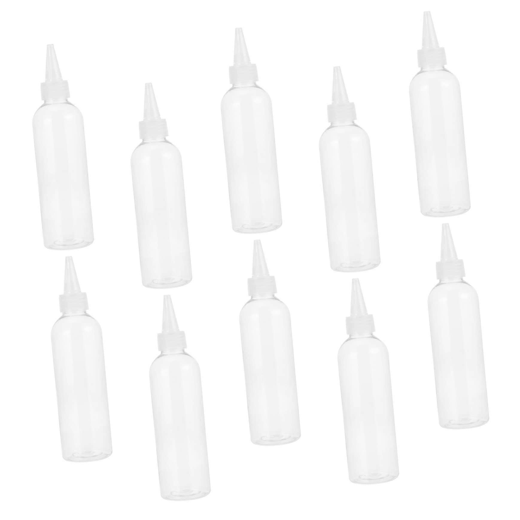 Hair Dye Bottle Squeeze 10pcs Pointed Tip Plastic Bottles for Hair Coloring and Cosmetic Applications