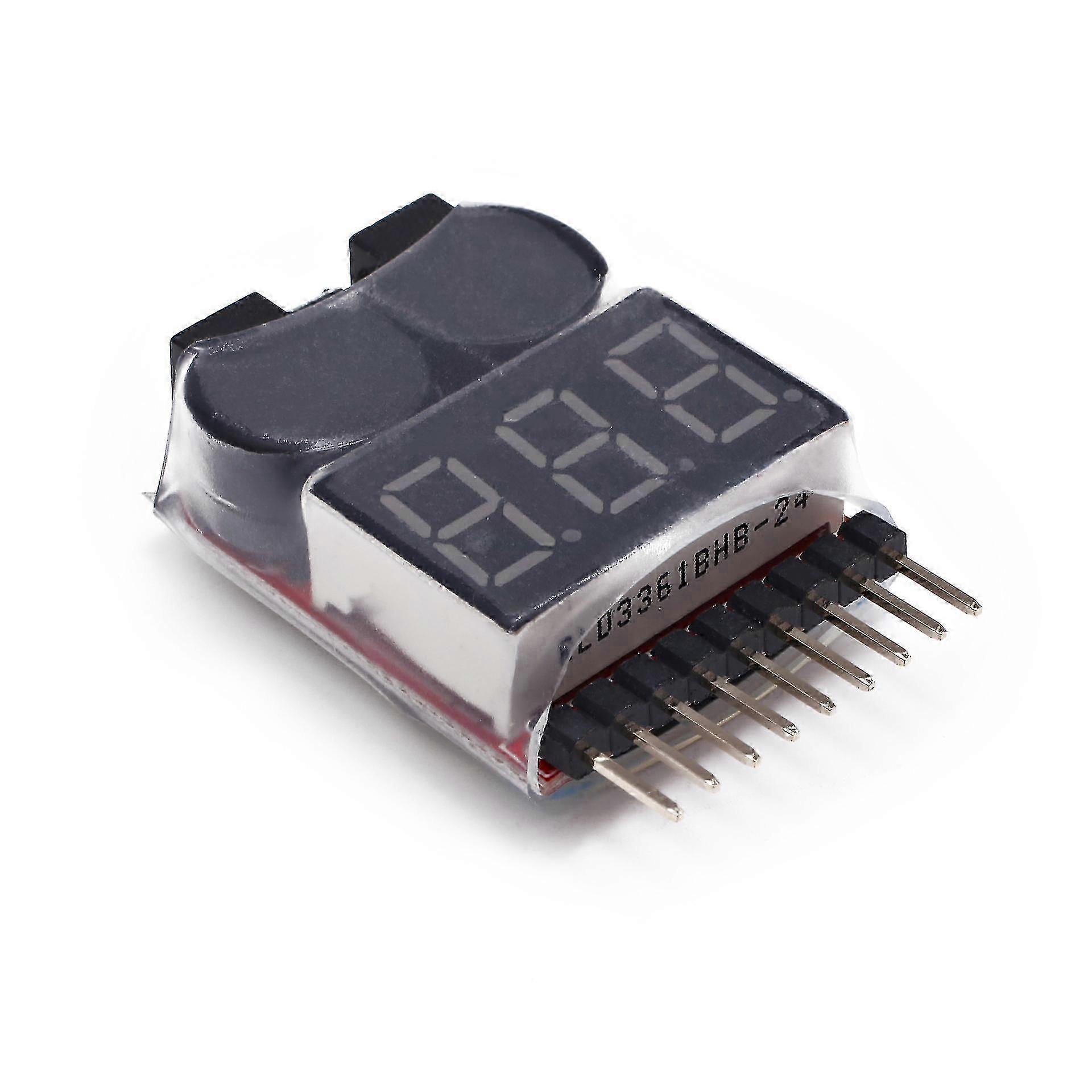 2pcs Battery Monitor Alarm Tester with LED for 1-8S Lipo Life Li-ion Battery