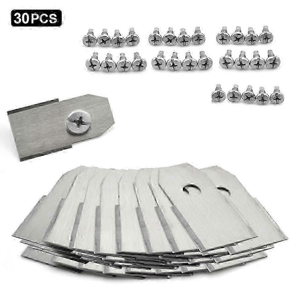 30pcs για τις λεπίδες κοπής ανοξείδωτου αντικατάστασης χλοοκοπτικών χλοοκοπτικών Husqvarna, 35x18mm - ασήμι