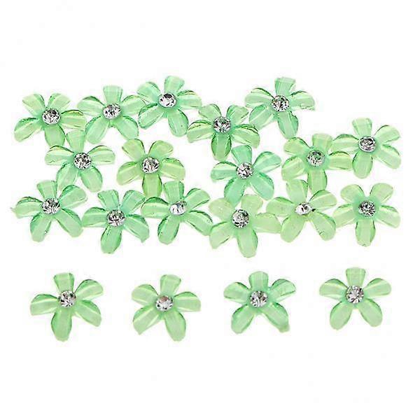 7-100 kukkaa Flatback Button Strassi Koristeet Wedding Green