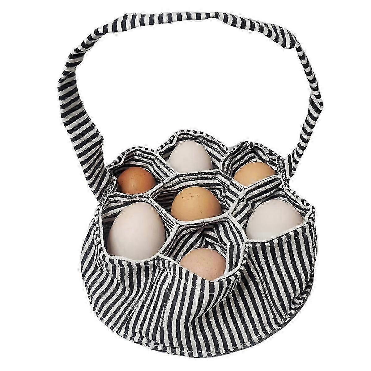 Mini Fabric Egg Basket for Gathering Eggs - 1PCS Egg Collecting Basket with 7 Pouches for Chicken, Duck and Quail Eggs