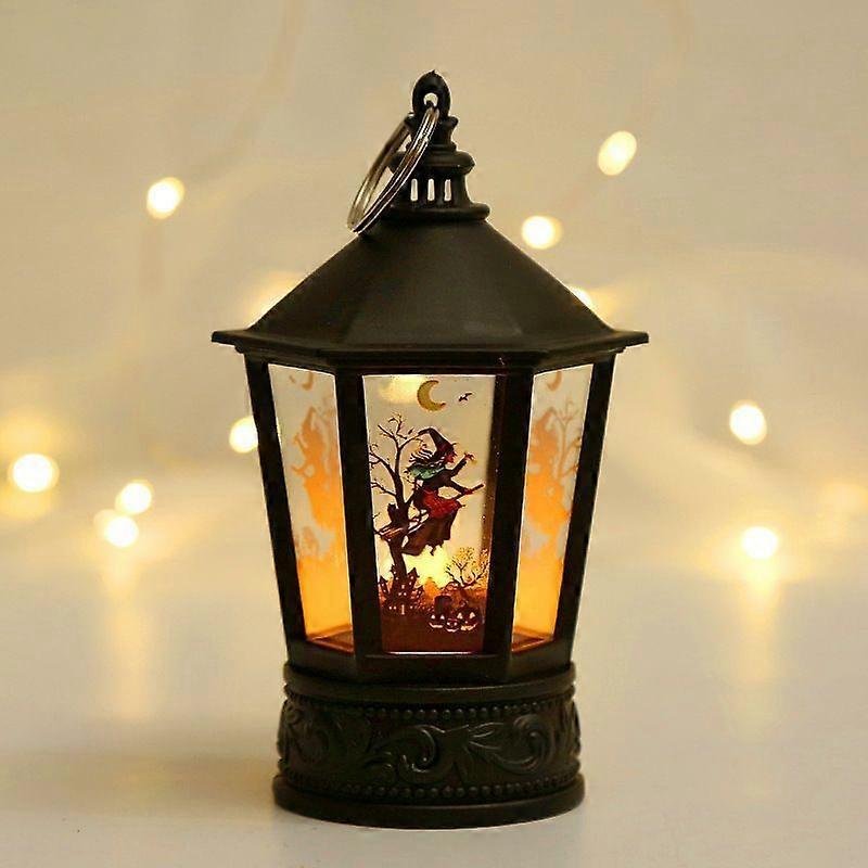Vintage Halloween Led Candle Light Witch Pumpkin Ghost Hanging Led Lantern Lamp