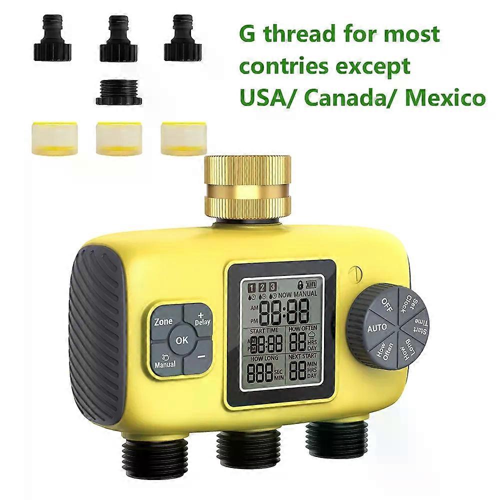 3-Outlet Automatic Water Timer Garden Irrigation Watering System Independent Control Sprinkler Programmer Tools