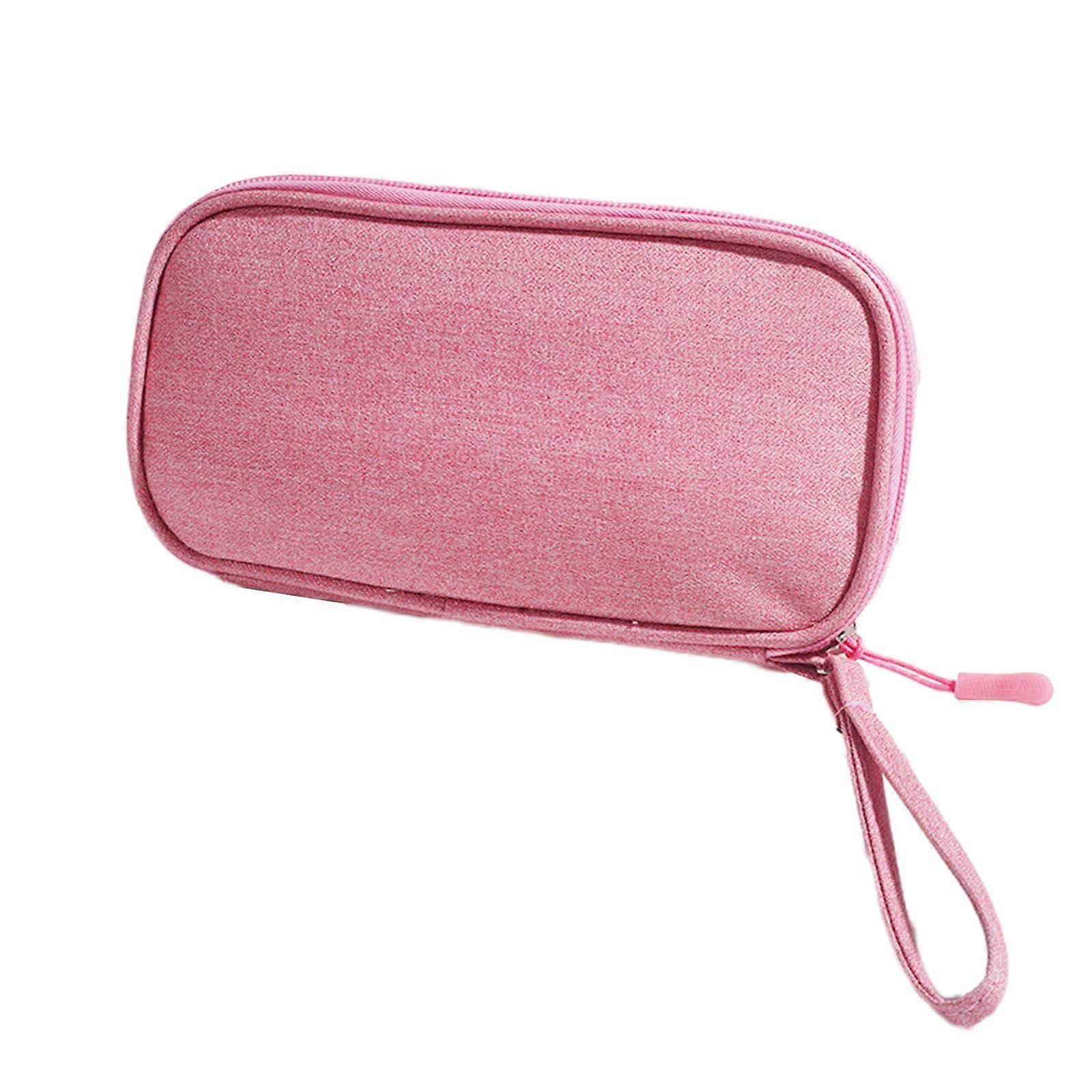 Large Capacity Pencil Case Pen Bag Double Layer Pencil Pouches with Handle Aesthetic Pencil Case Stationery Organizer pink