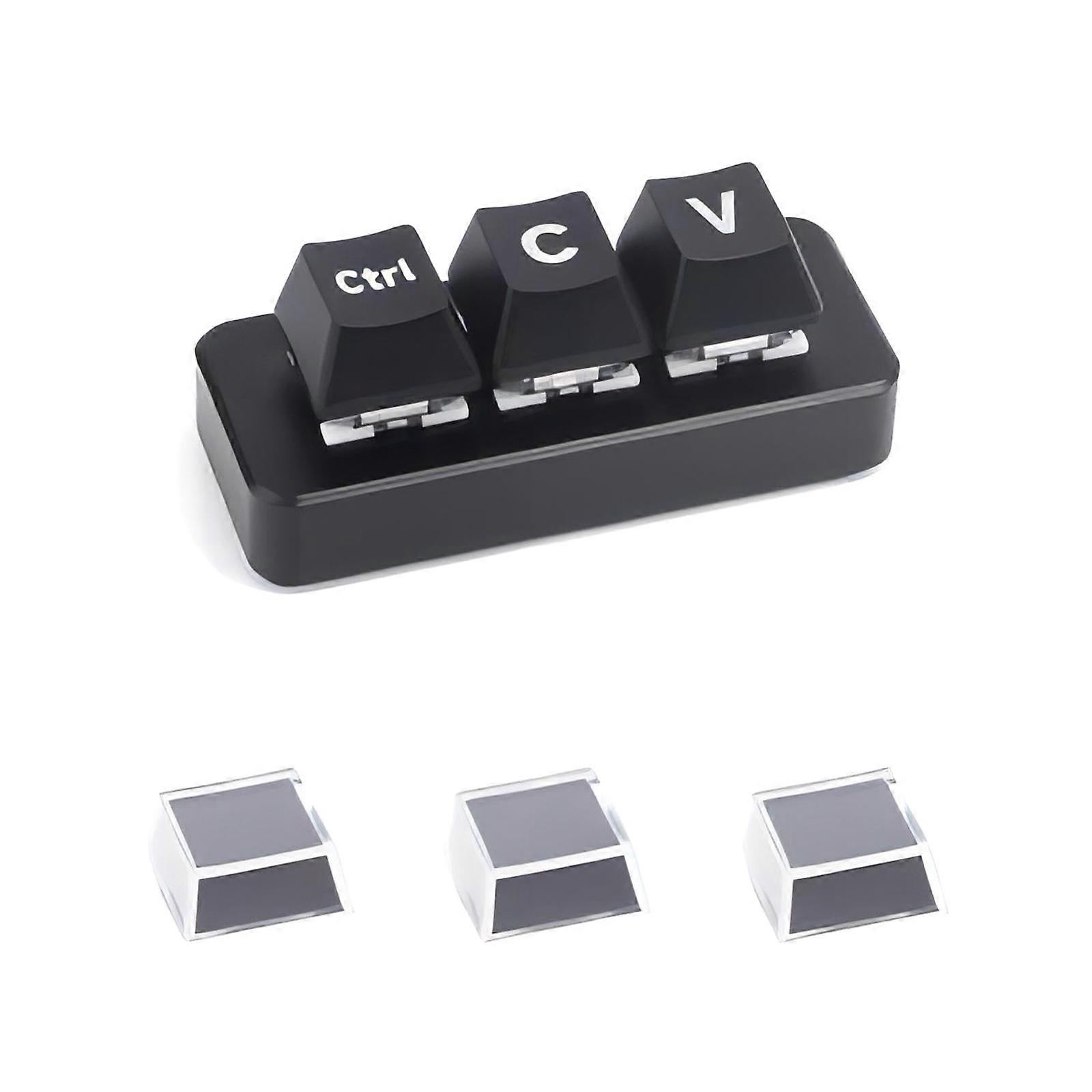 3Keys Programmable Mini Keypad Mechanical Keyboard Copy Pastes Ctrl C/V Programmer Shortcut With Green Axis DriveFree