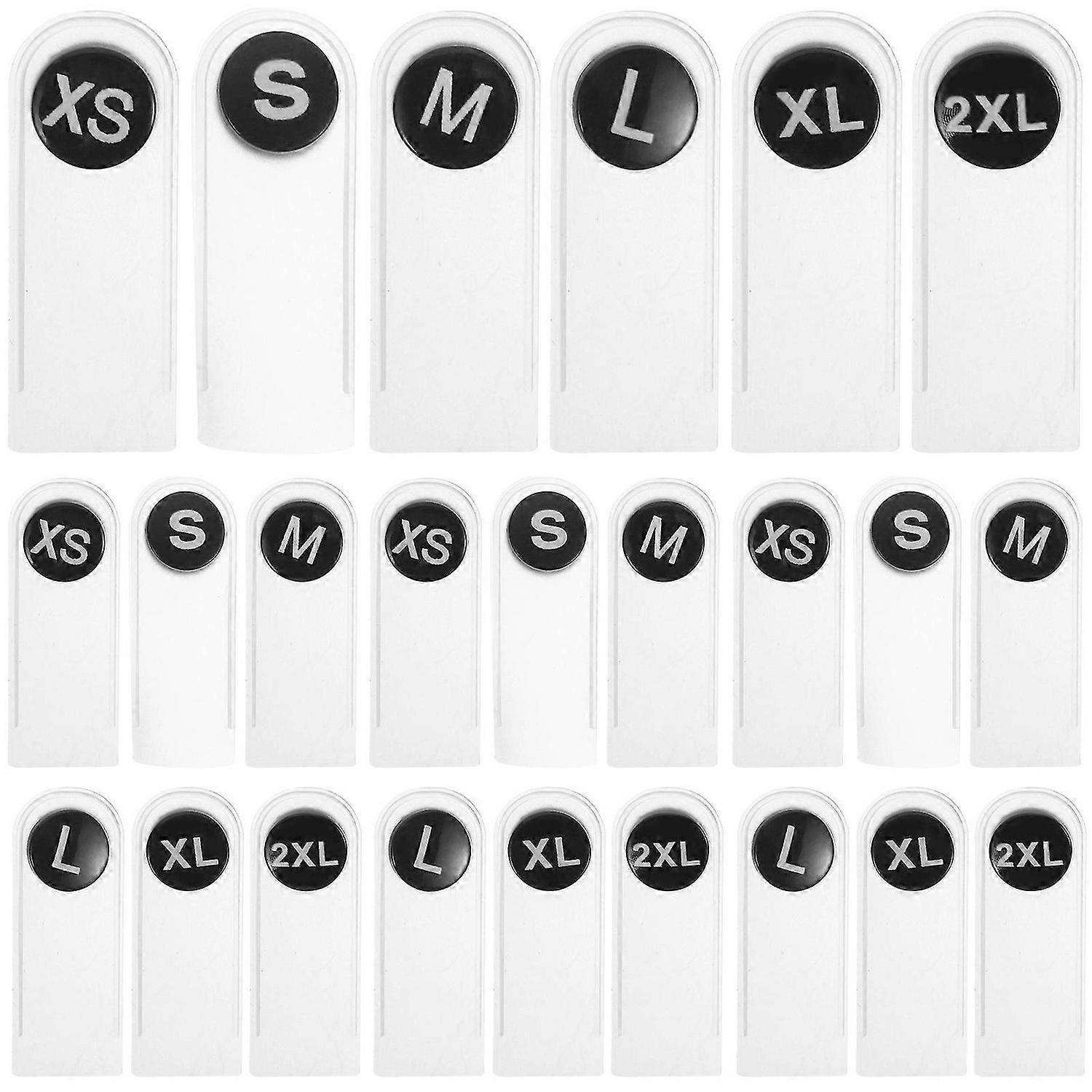 60pcs Clothing Size Labels Button-like Garment Size Tags Round Clothing Size Display Labels