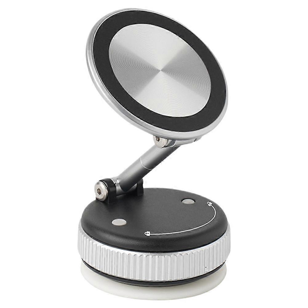 Silver (B) $New cross-border vacuum adsorption magnetic rotation mobile phone holder car desktop suction cup navigation holder folding