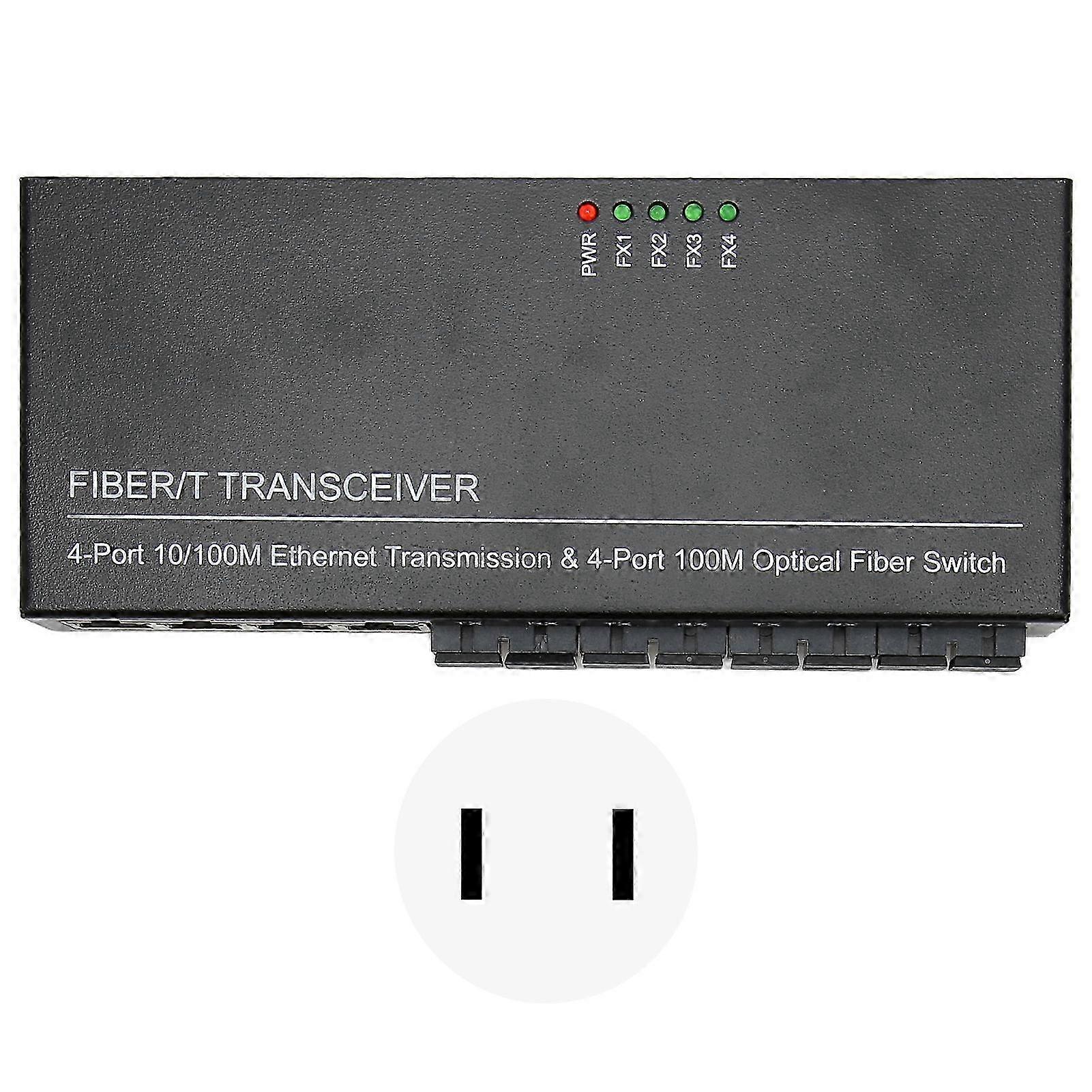 8-Port Ethernet Optical Switch 10/100Mbps Tx1310nm Full/Half Duplex Fiber Media Converter with 100-240V US Plug for Networking Solutions