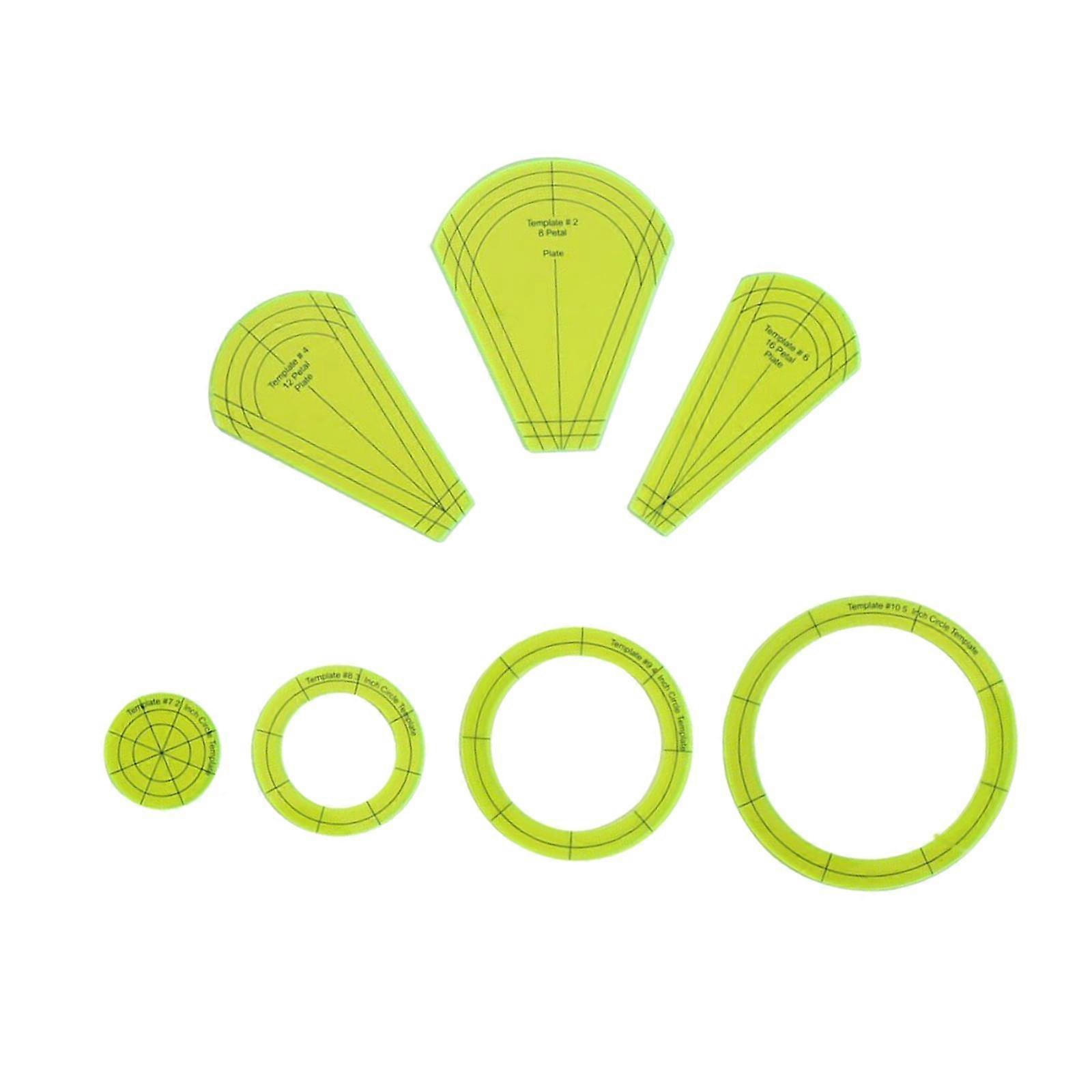 7 Piece Quilting Template Patchwork Patch Sewing Drawing Quilt Ruler Domestic