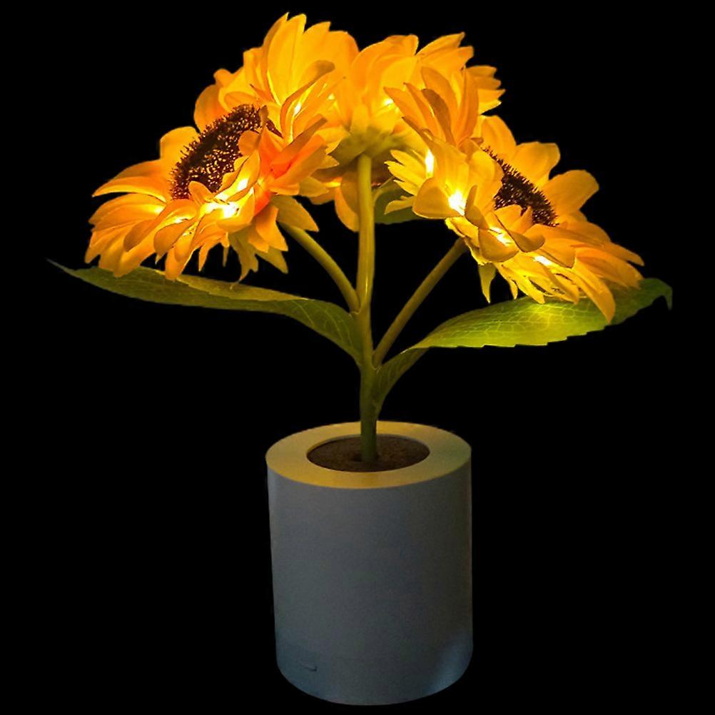 Simulated Sunflower LED Night Light Warm Decorative Lamp Compact Bedside Illumination Durable Space Saving Design for Bedroom Room Adornment