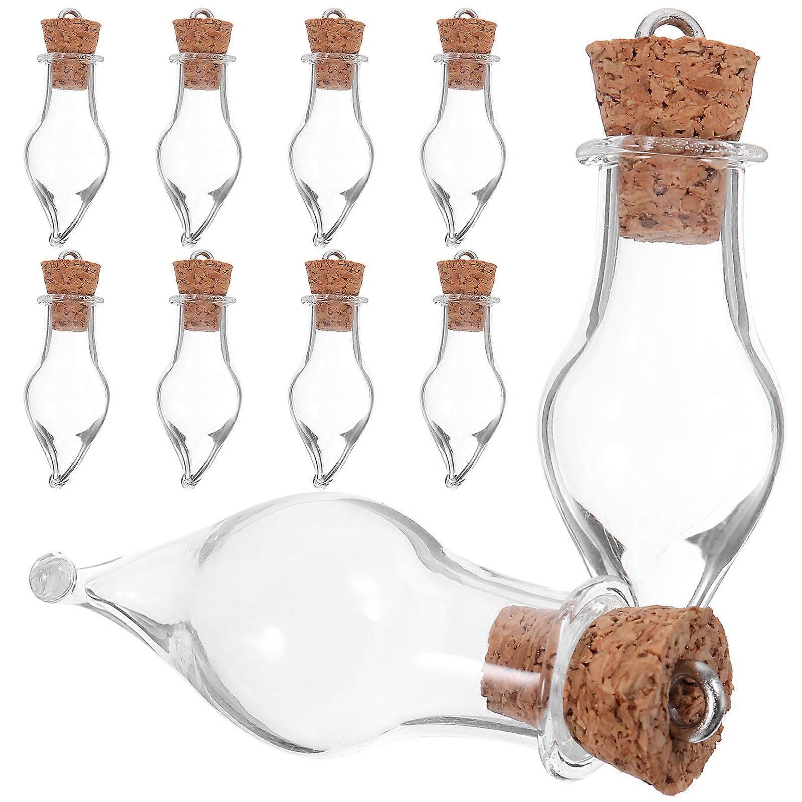 10pcs Mini Glass Vials with Cork Lids – Reusable Transparent Bottles for Wishes, Crafts, Jewelry Storage, and Decorations