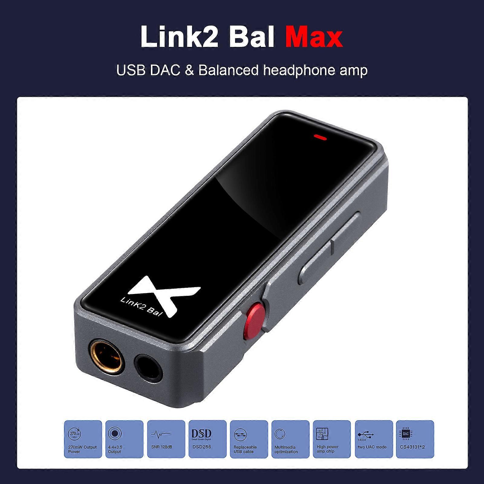 XDuoo Link2 Bal Portable USB DAC & Balanced Headphone Amplifier 3.5mm Headphone Out 4.4mm Balanced Output DAC CS43131