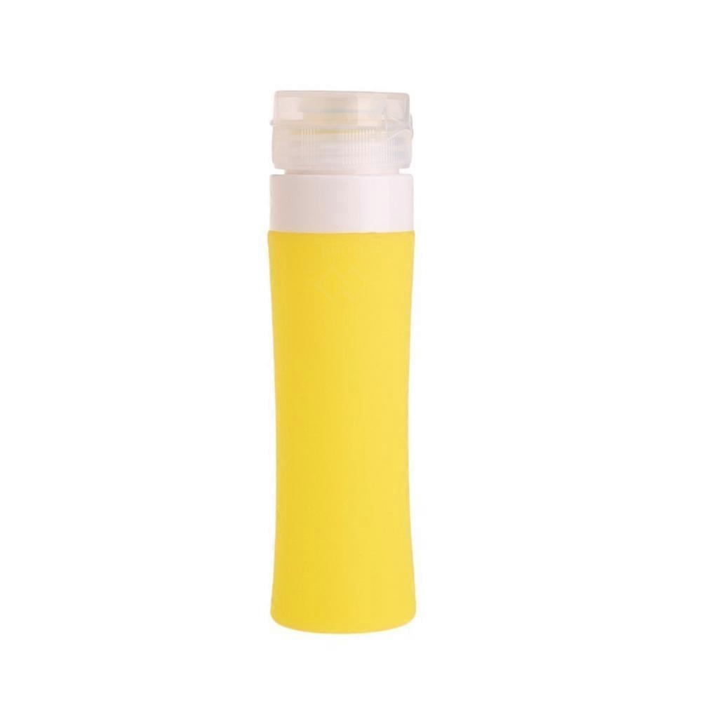 Portable Travel Bottles Travel Size Toiletries Bottles Lotion Containers 80ml Yellow Wide Mouth Design 1Pcs