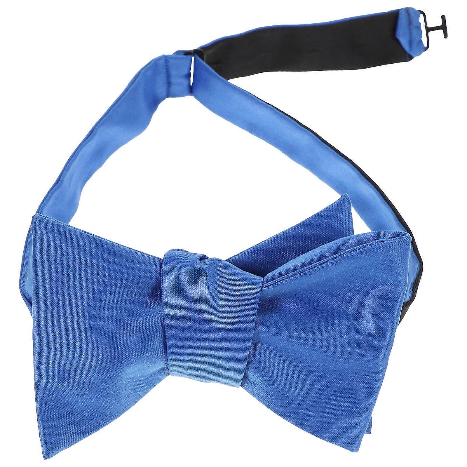 Adjustable Men Bowtie Formal Wear Elegant Design Blue 91X6.5CM Polyester Silk 1Set