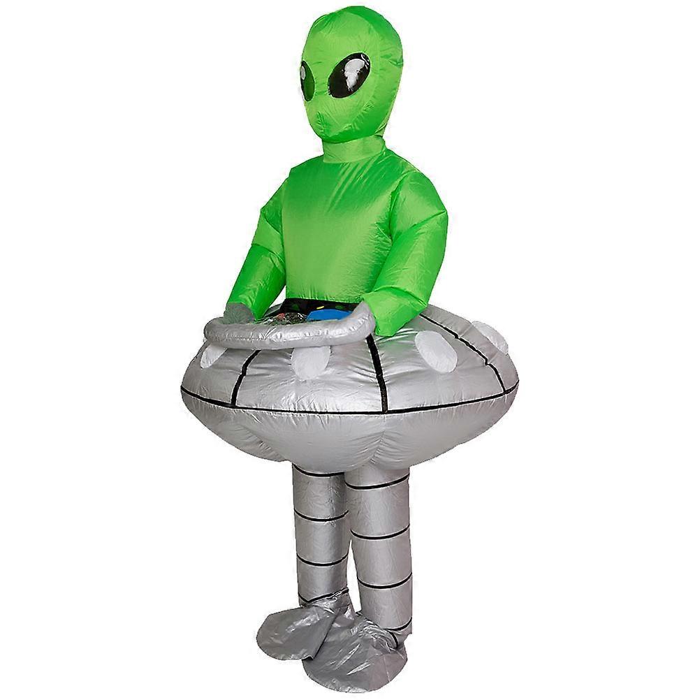 Alien Shaped Inflatable Costume Cartoon Style Funny Green Pu Coated Polyester Cloth 1 Set