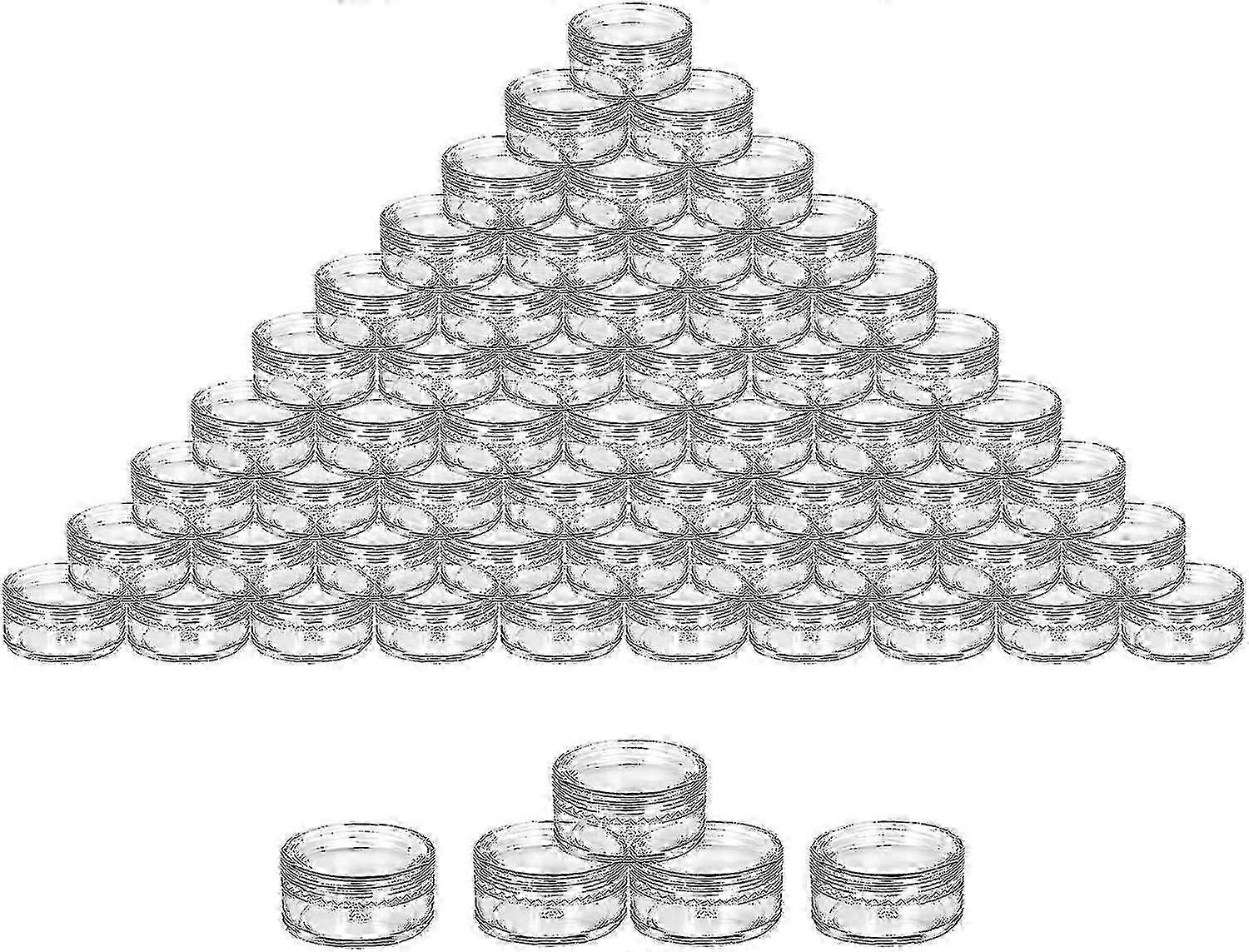50 Pieces Cosmetic Container 5g/5ml Clear Plastic Empty Cosmetic Container Small Jars,empty Plastic Jars Cosmetic Jars With hwy