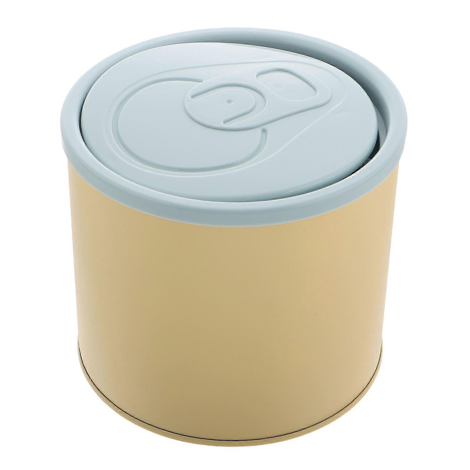 Small Garbage Can With Lid Waste Container Desktop Garbage Bin Waste Basket Yellow 13.20X13.20X11.50CM 1Set For Office Desk Car Bedroom