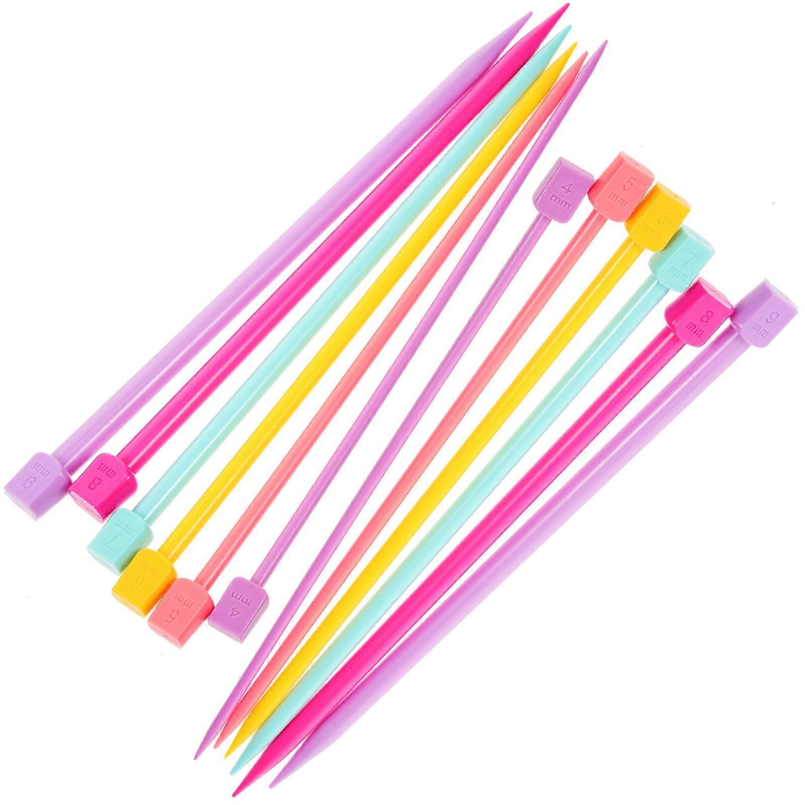 Single Pointed Knitting Needles Knit Needle Set Straight Shape For Craft Projects 14Pcs