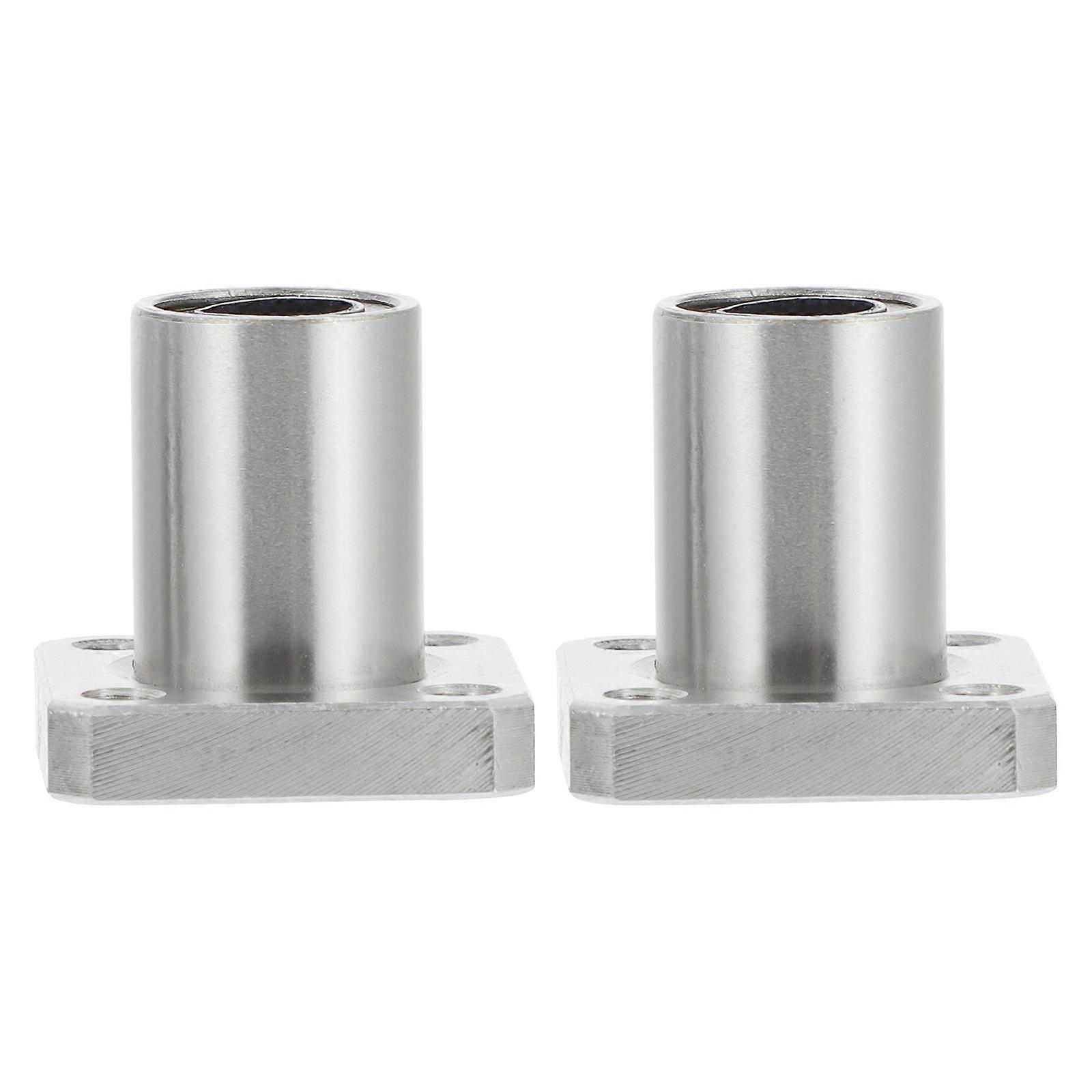 Flange Linear Ball Bearings Circular Flange Linear Bearings 3D Printer Accessories Silver 2.5X2.5X2.5cm High Load Performance 2Pack