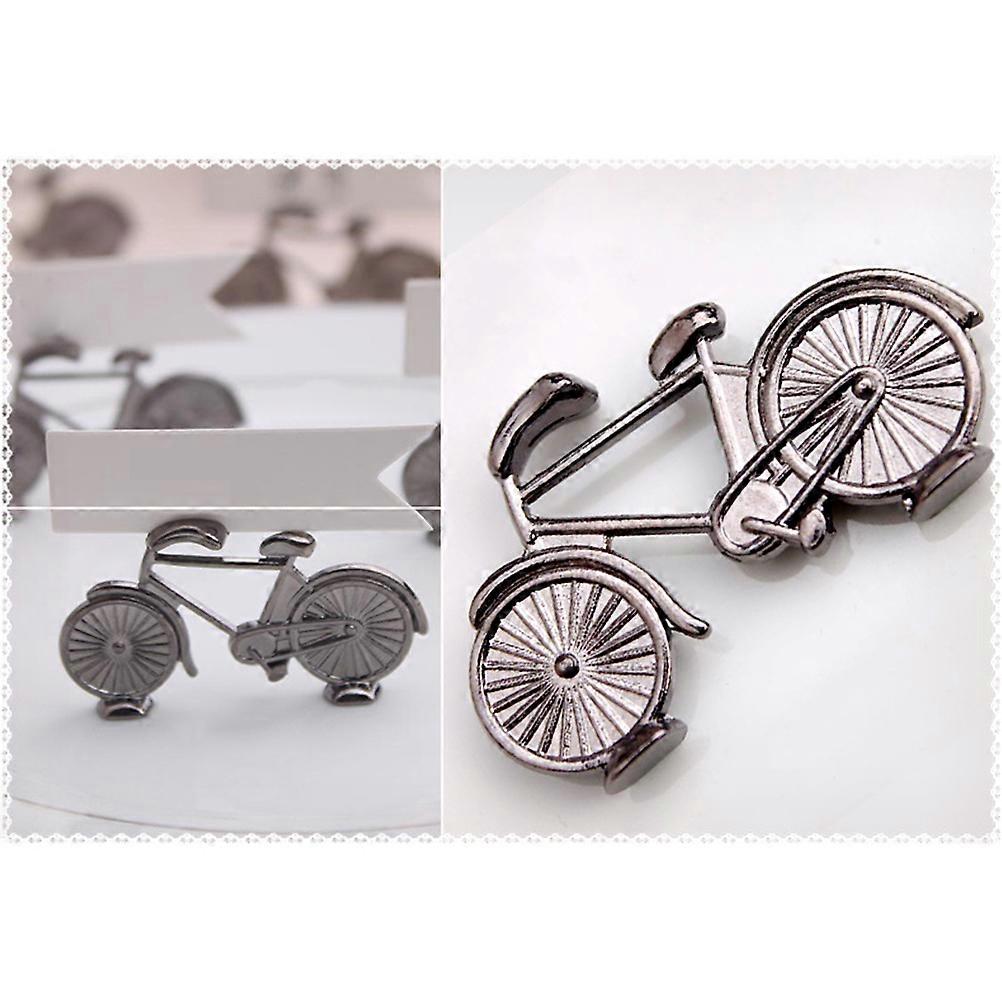 Wedding Place Card Holder Zinc Alloy Bicycle Seat Shape Table Seat Card Base for Event Banquet Couples 6Pcs