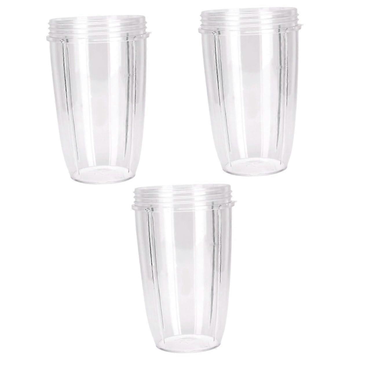 3 Pack Tritan Replacement Cups with Lids for Electric Hand Mixer and Portable Juicer Blender