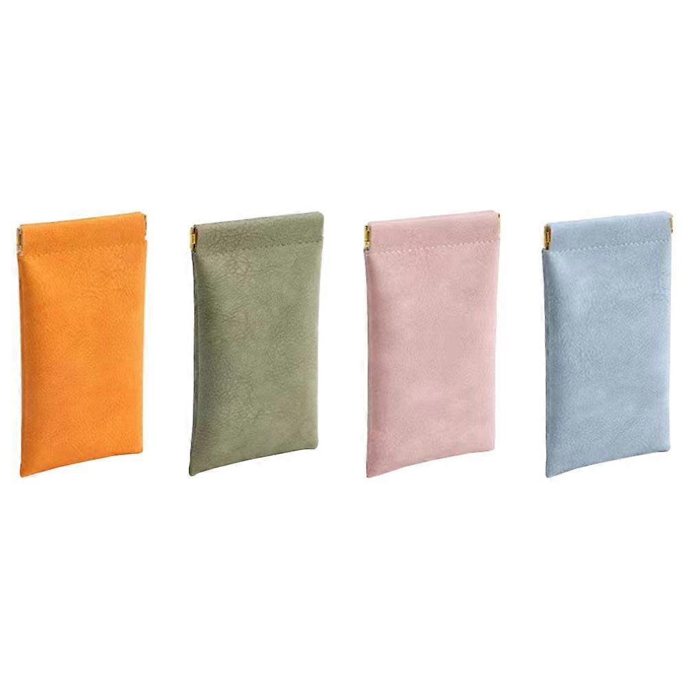 Glasses Pouch Travel Sunglasses Organizer Blue Rectangular Easy Opening and Closing 4Pcs