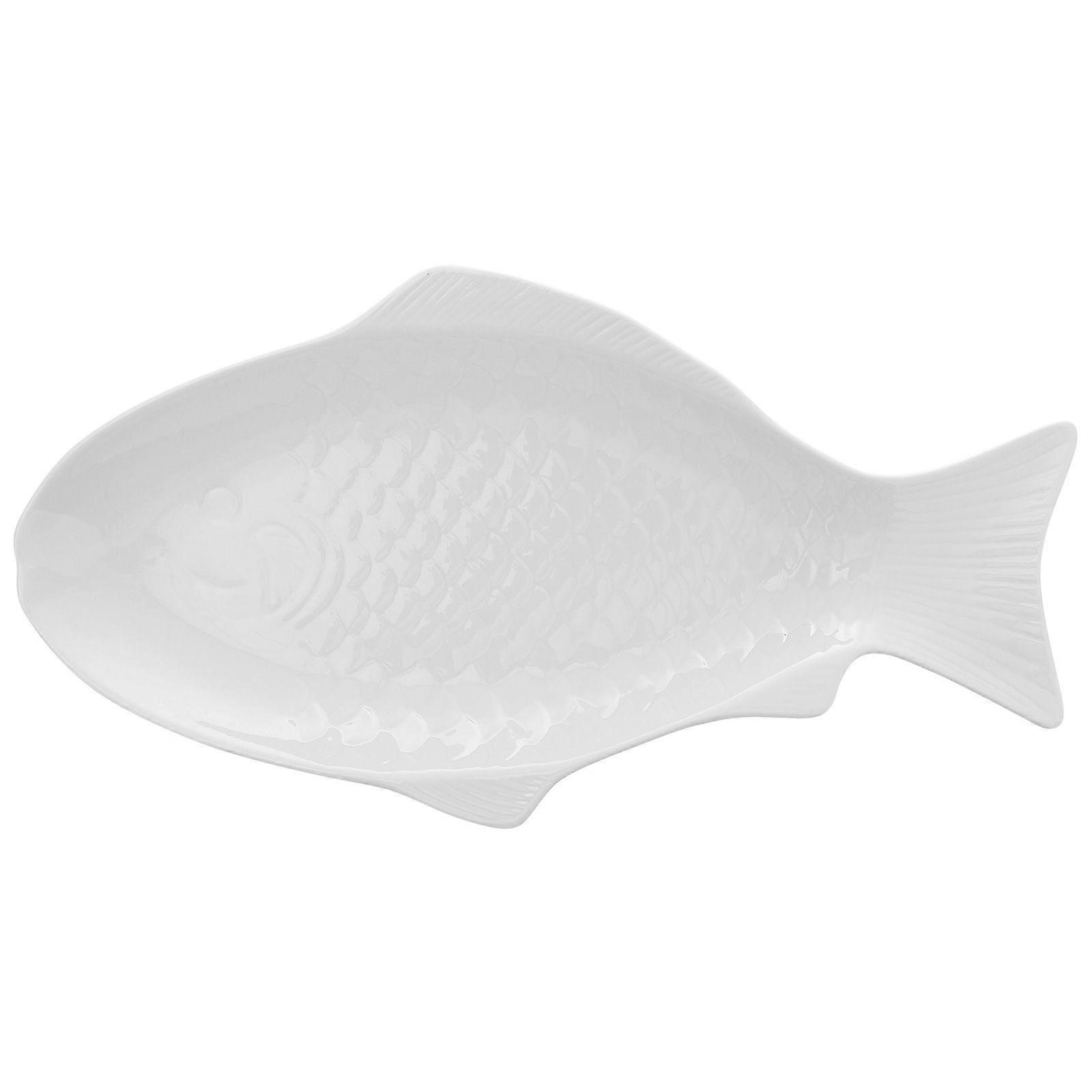 Ceramic Fish Pattern Dish Plate Food Tray Creative Restaurant Tableware Supply