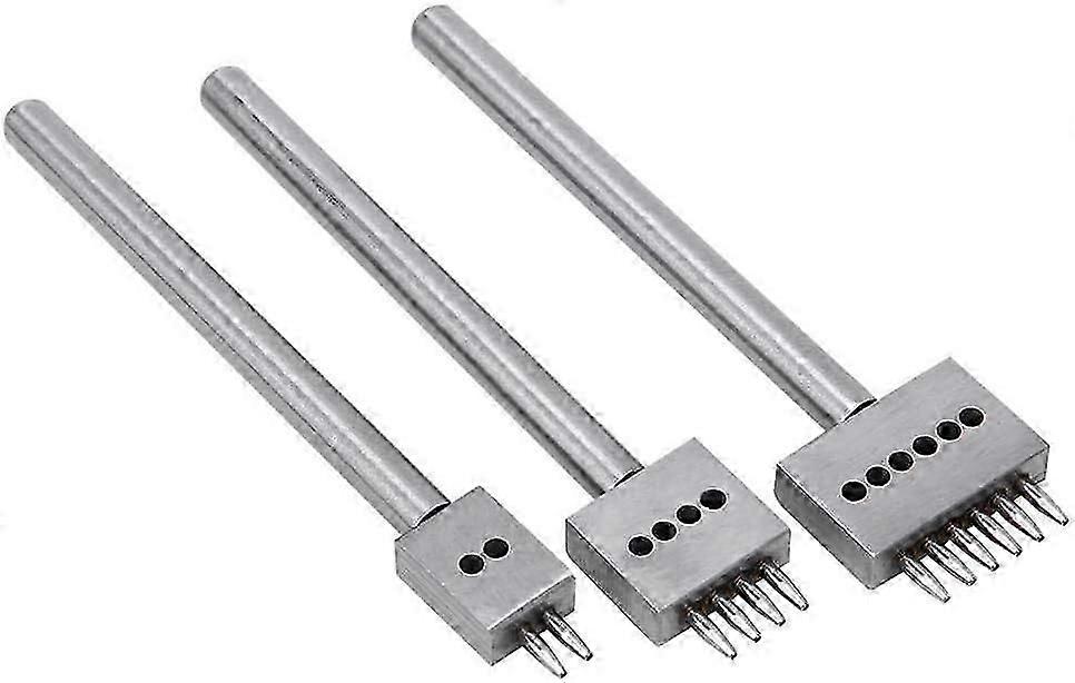 أداة حرفية جلدية ذات ثقب دبوس فولاذي - مجموعة 2/4/6 قطعة مع درجة 6 مم