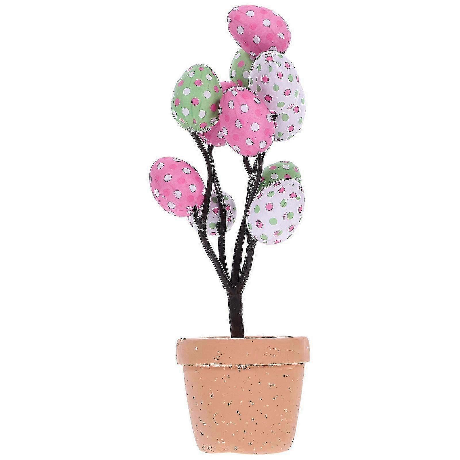 Easter Egg Bonsai Ornament Easter Desktop Decoration Easter Party Ornament