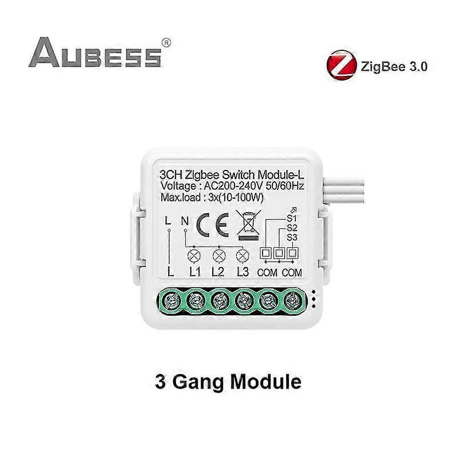 Tuya Zigbee Smart Switch No Neutral Wire Required 1/2/3 Gang Switch Support