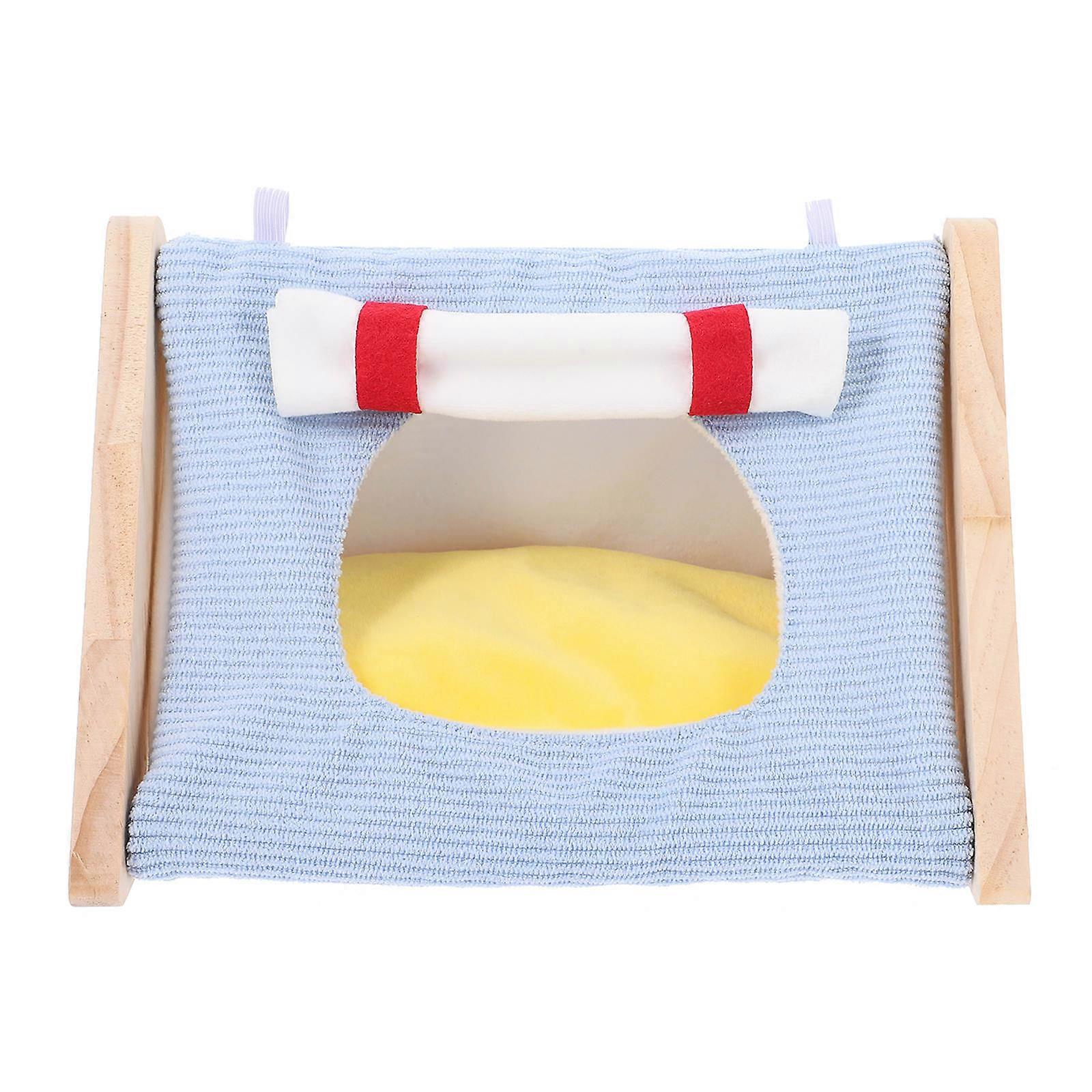 Rat Cage Accessories Hamster Tent Comfortable Resting Space Triangular Tent Sky-Blue 22.50X18.00X15.00CM 1Pcs