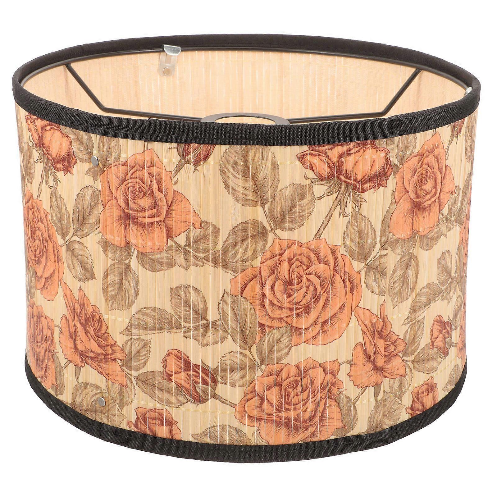 Bamboo Woven Lamp Shade Decorative Ceiling Light Cover Khaki 30x30cm Light Diffusion 1Pack