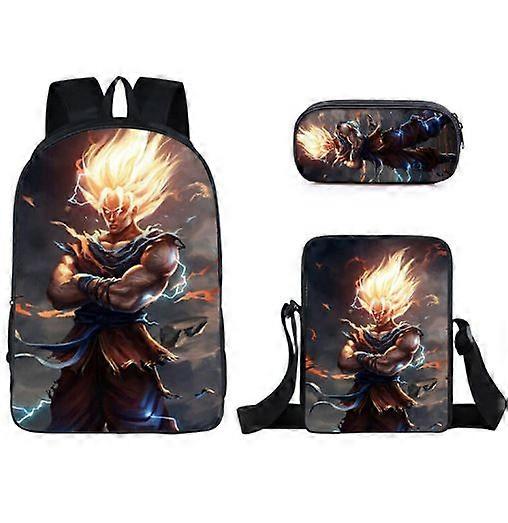 17-inch student backpack set 3D digital printing backpack three-piece set