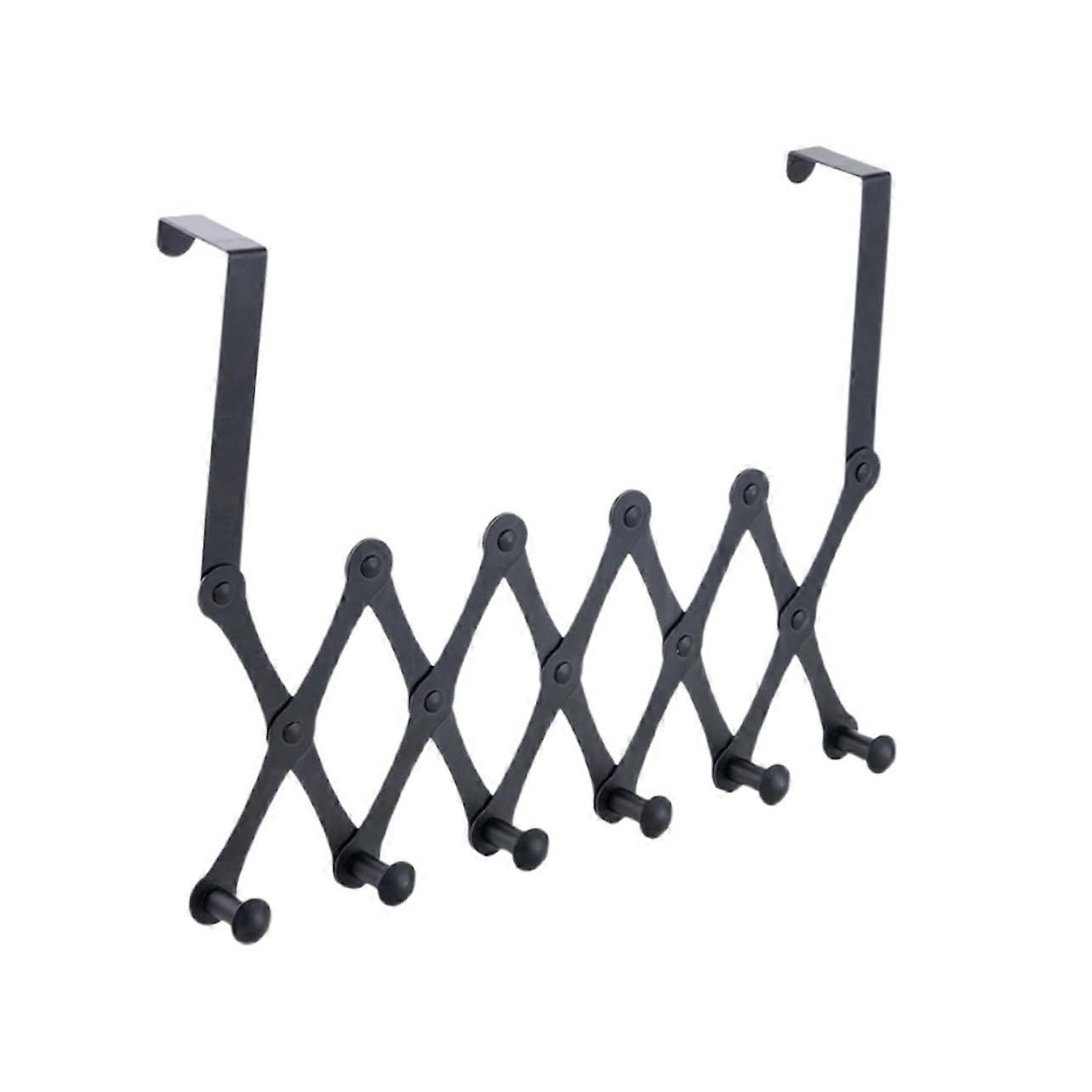 Retractable Door Hook Accessory For Bathroom Extendable Clothes Hanger Black Stainless Steel