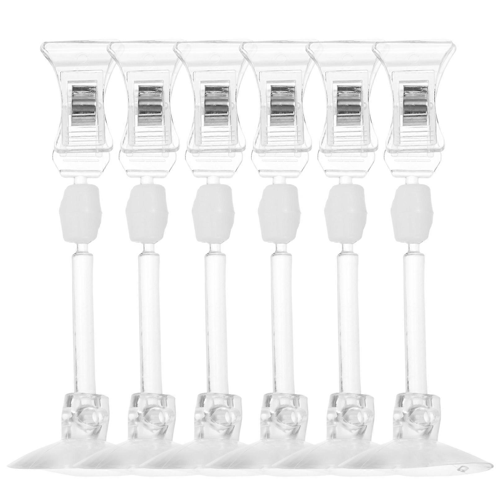 Feeding Suction Cup Clips Fish Tank Feeding Clip Fish Tank Accessories Plastic 11.00X2.20X2.00CM Feeding Fish 6Pcs