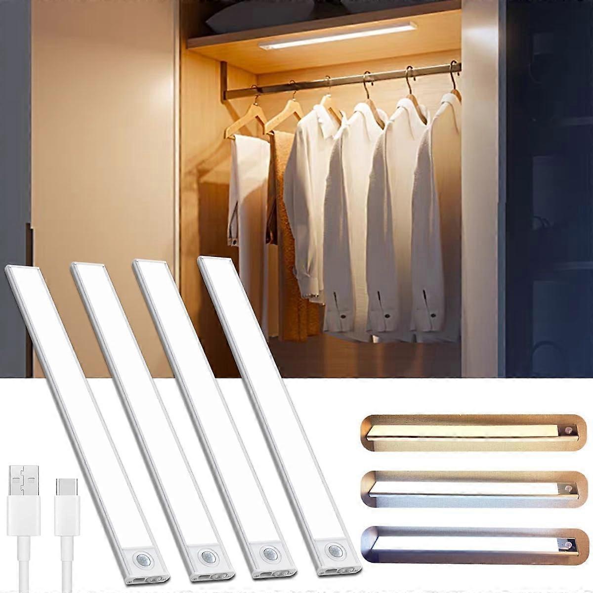 Under Cabinet Lighting, Motion Sensor Closet Lights, Wireless Usb Rechargeable Led Light Bars, For D
