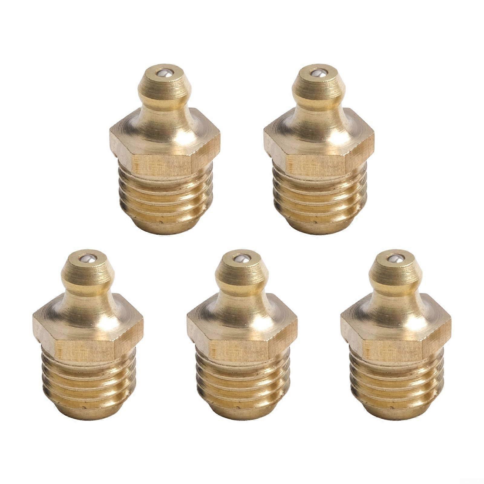 Bearing Lubrication Made Easy Straight Brass Grease Assemblies Set of Five for Efficient Lubrication and Maintenance