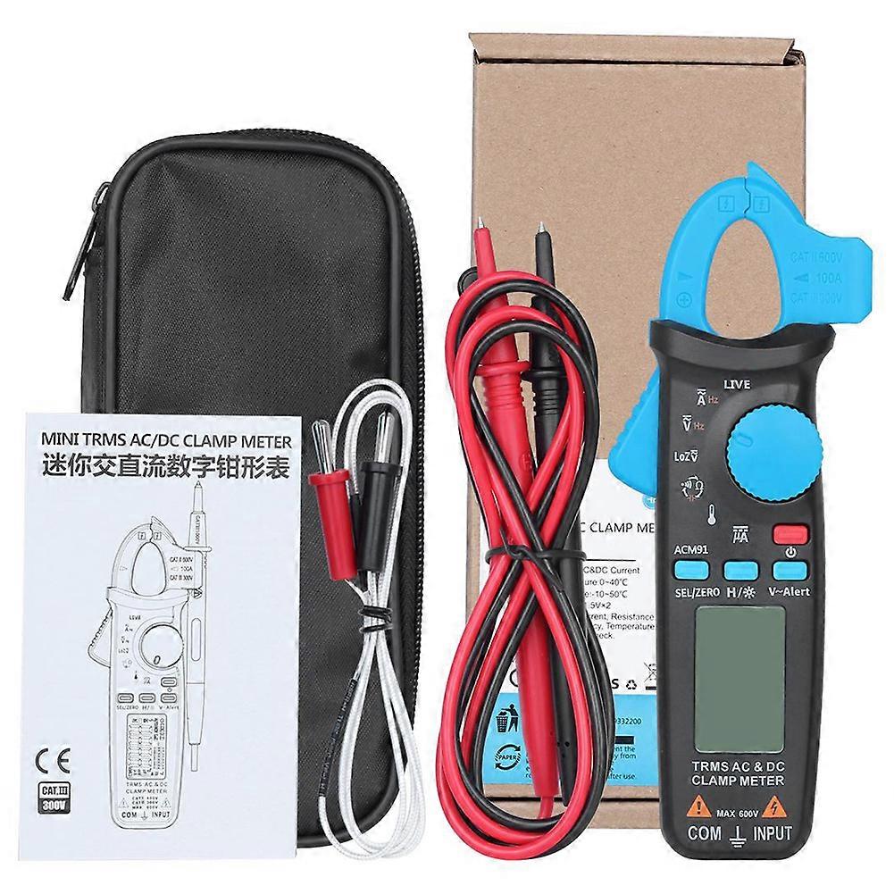 1pc Digital Clamp Multimeter AC/DC Voltage Current Resistance Temperature Tester 6000Count