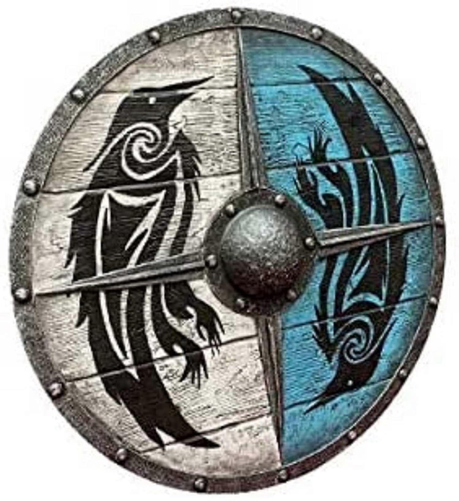 Medieval Eivor Valhalla Raven Authentic Battleworn Viking Shield