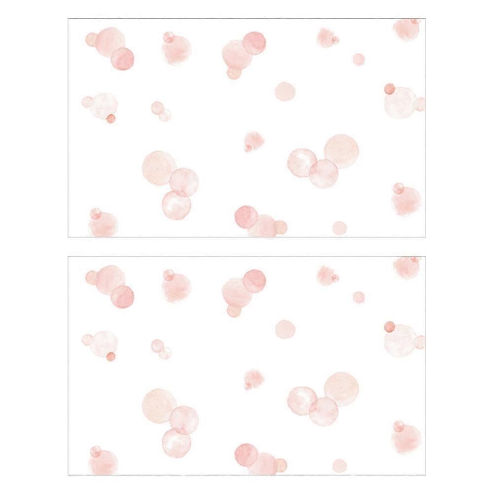 Pink Wall Stickers for Decor Made of PVC Material 2 Pieces Lovely Watercolor Design