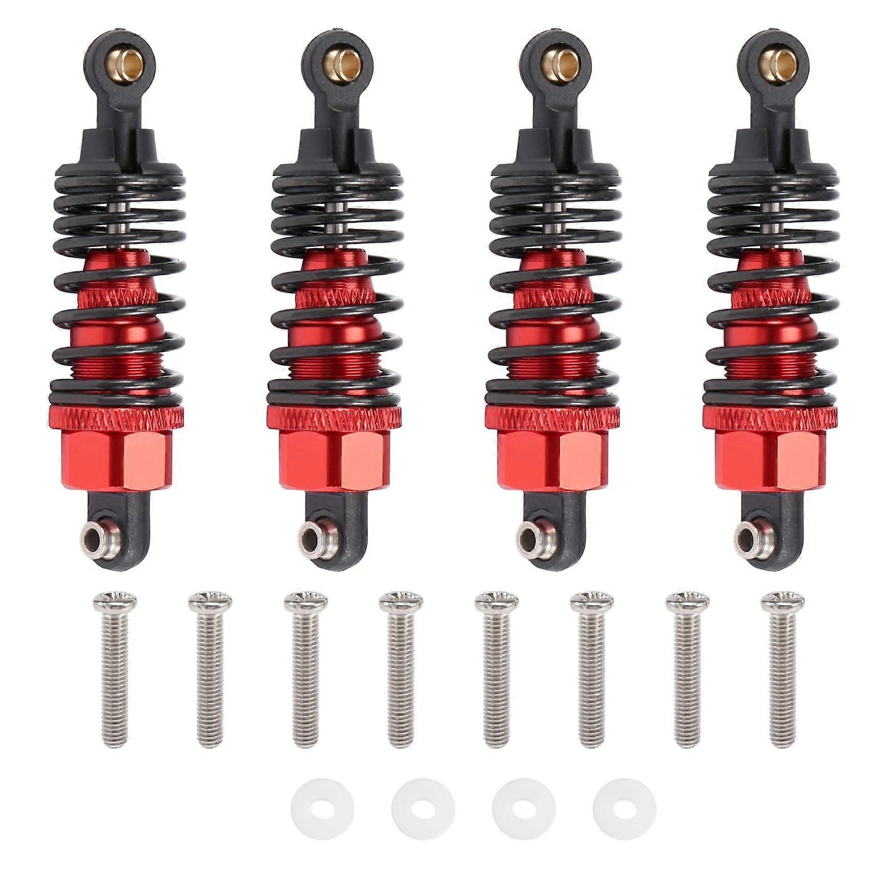 4 Pieces Aluminum Alloy Shock Absorber Damper Set for TT01 TT01 TT02 TT02 1/10 RC Car Upgrade Parts, Red