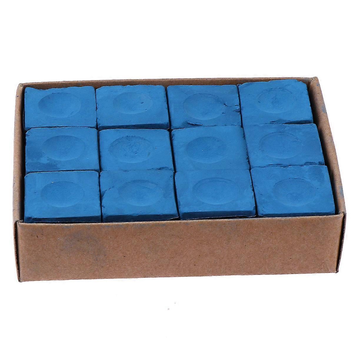 Billiard Cue Chalk Box Billiard Accessories Portable Dust Protection 12Pcs Sky-Blue