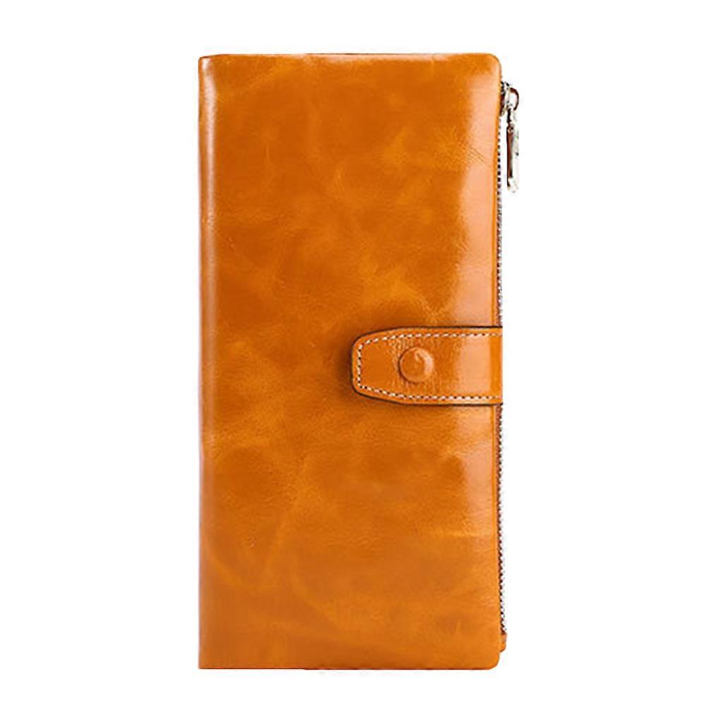 Foldable Wallet for Women with Photo Slot, Multiple Card Holders, Secure Zipper Pocket, Vibrant Orange